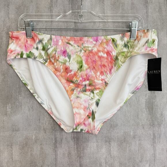 Lauren Ralph Lauren Hipster Bikini Bottom Womens Size 16 Floral Swim Pool NWT - Picture 1 of 13